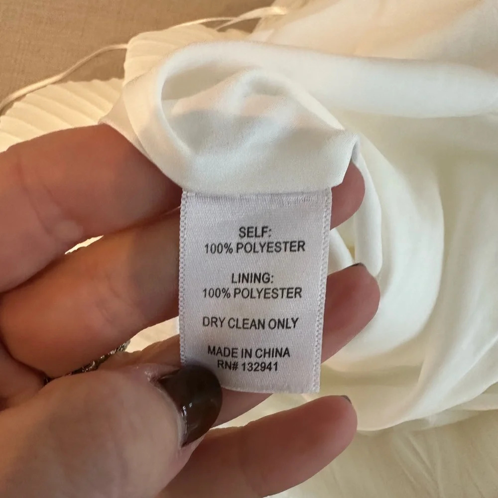 Amanda Uprichard Rivera White Pants Halter Jumpsuit Pleated Flowy Medium - Picture 9 of 9